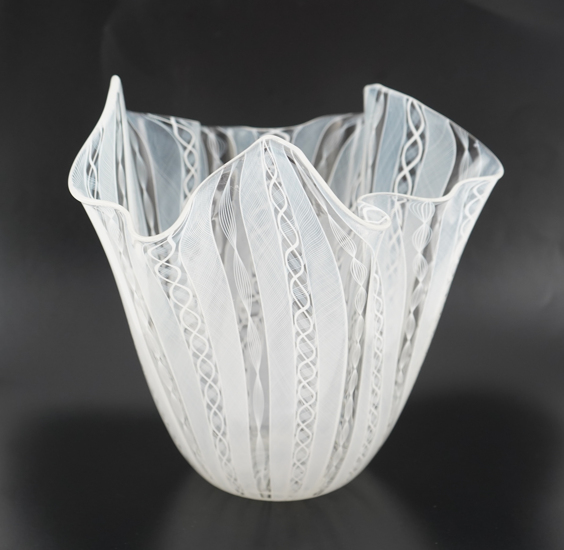 Fulvio Bianconi (Italian, 1915-1996) for Venini: A 'Fazzoletto' Murano glass handkerchief vase